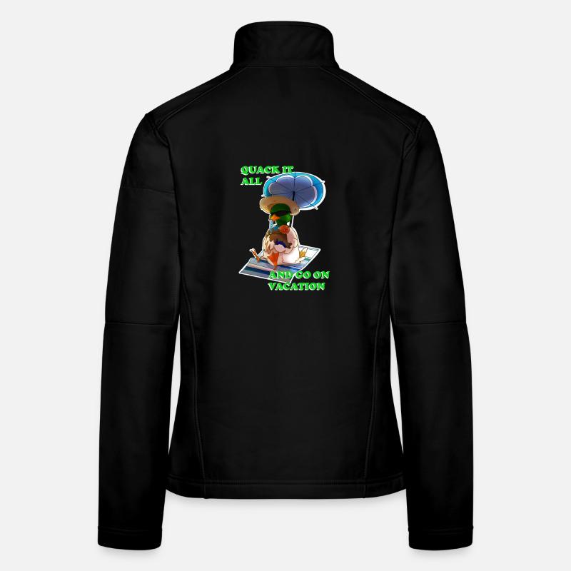 Funny Duck Theme for Summer (Green) Women's Softshell Jacket