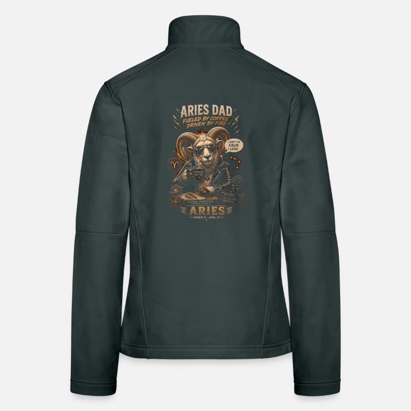 Widder-Papa: Kaffee und Astralfeuer – Tierkreis Frauen Softshelljacke