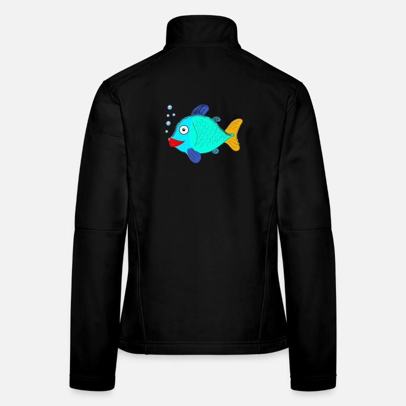 Poisson avec bulles Veste en tissu softshell Femme