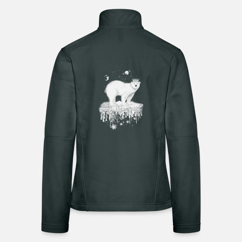 Eisbär mit Krone auf Eisscholle Frauen Softshelljacke