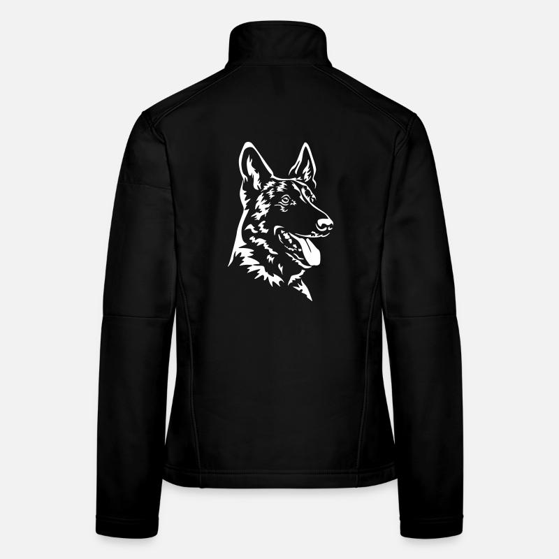 Malinois Kopf "Black Edition" Frauen Softshelljacke