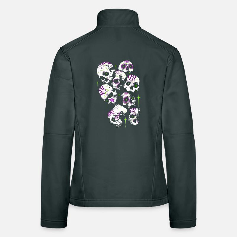 Totenköpfe Totenschädel Halloween Sugar Skulls Frauen Softshelljacke