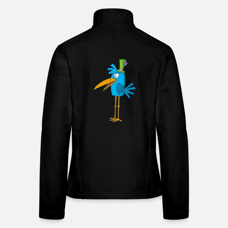 Blauer Vogel und sein Hut Frauen Softshelljacke