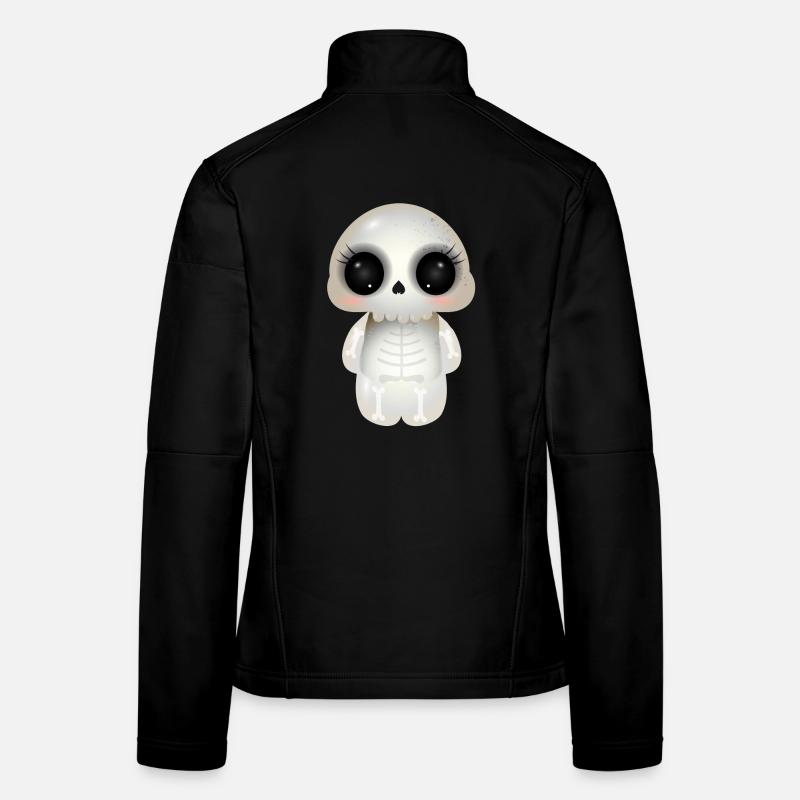 niedlicher Skull mit dunklen Augenhöhlen & Wimpern Frauen Softshelljacke
