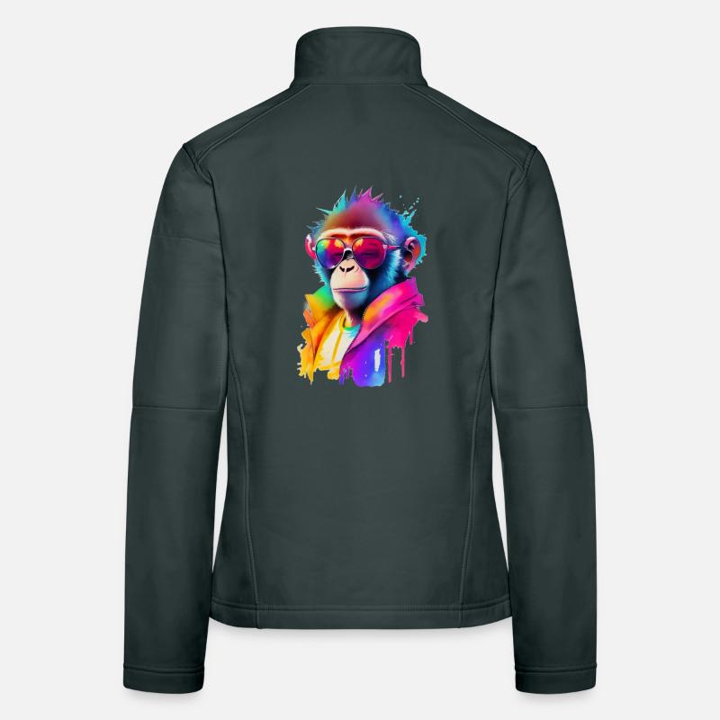 Monkey with sunglasses Women's Softshell Jacket