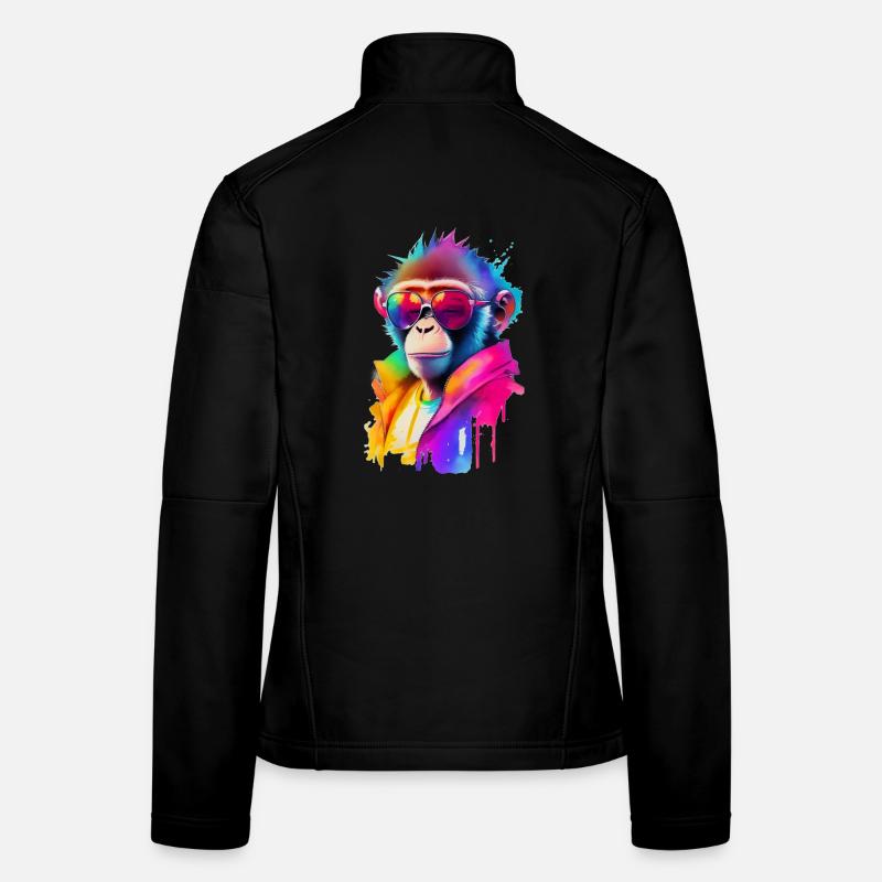 Monkey with sunglasses Women's Softshell Jacket