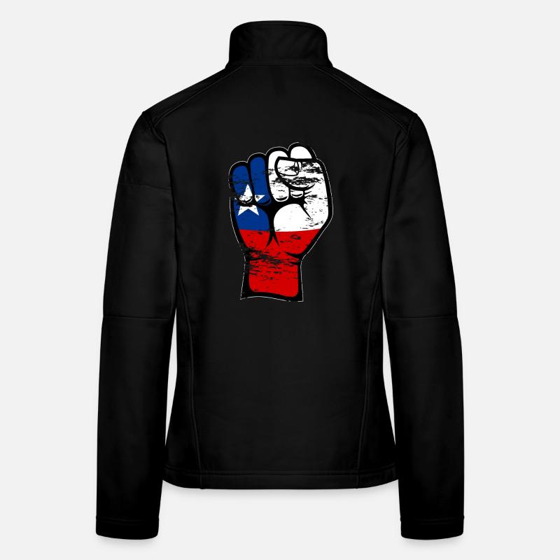 Chile Flagge Faust Hand Symbol used Frauen Softshelljacke