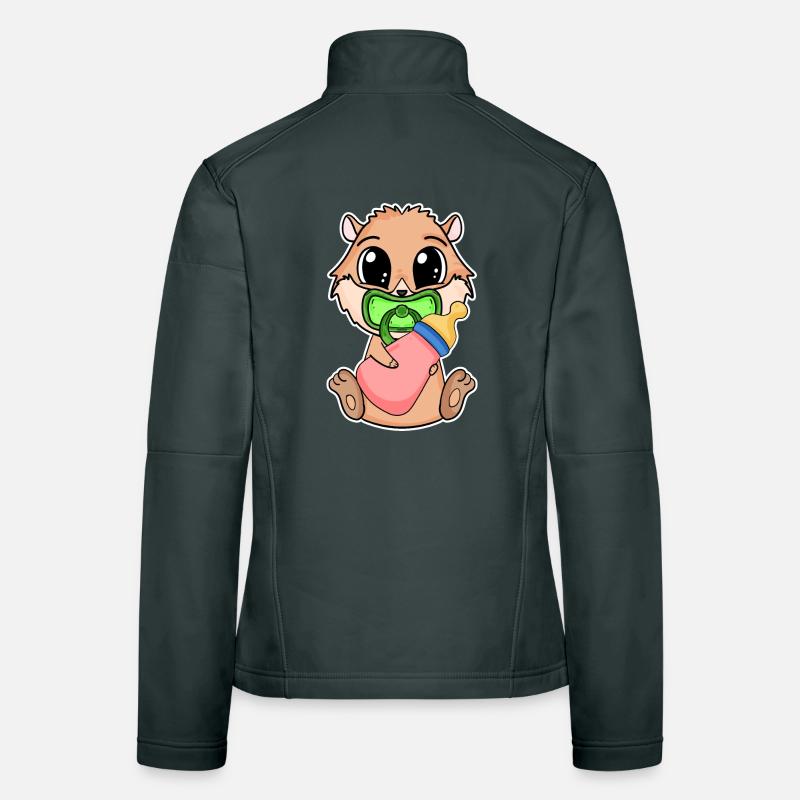Bébé domestique cochon d’Inde Motif cochon d’Inde Veste en tissu softshell Femme