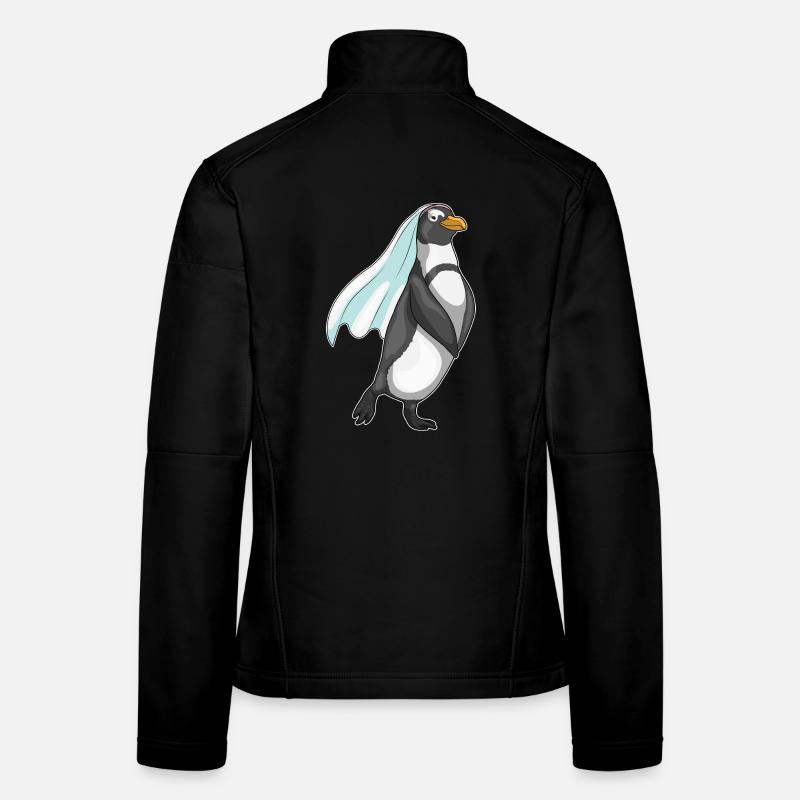 Pinguin Braut Schleier Hochzeit Frauen Softshelljacke