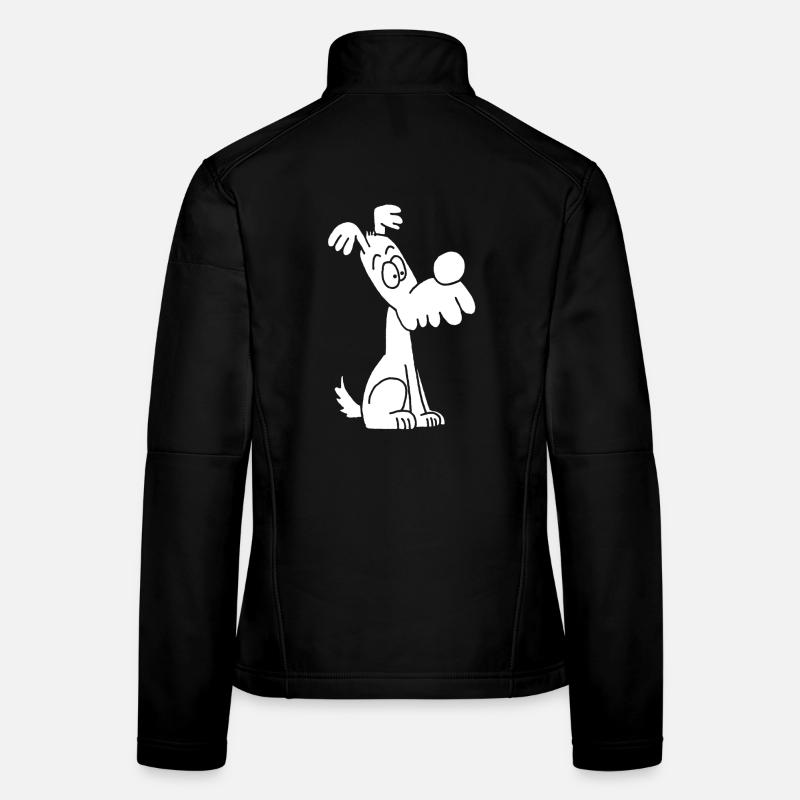 Chien blanc rigolo et mignon Veste en tissu softshell Femme