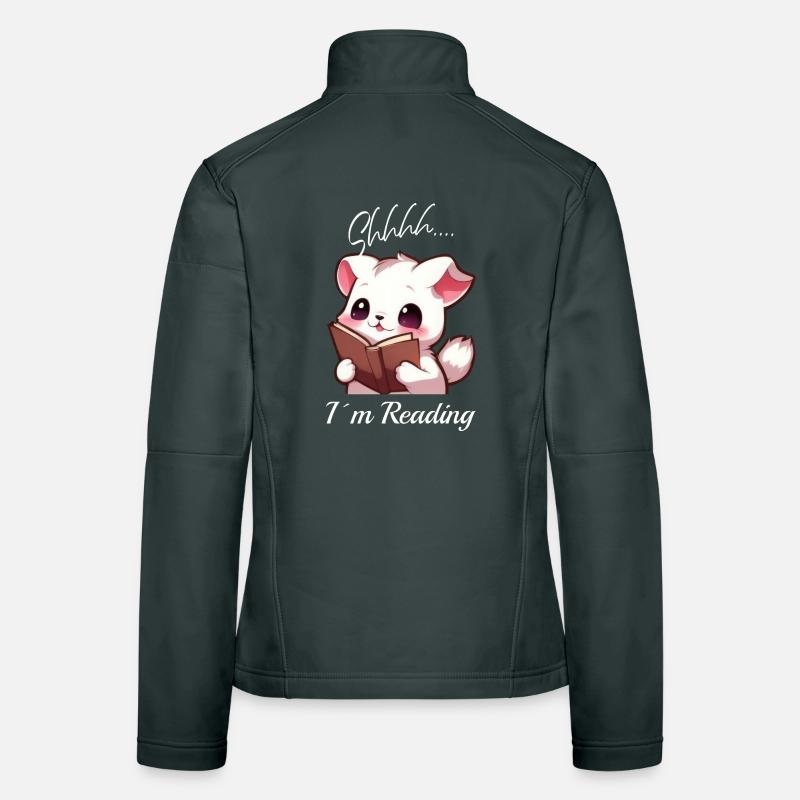 Katze mit Buch Frauen Softshelljacke