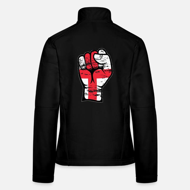 England Flagge Faust Hand used Frauen Softshelljacke