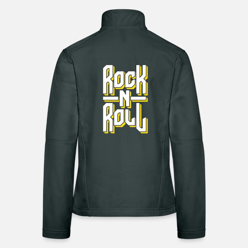 Conception typographique rock and roll audacieuse Veste en tissu softshell Femme