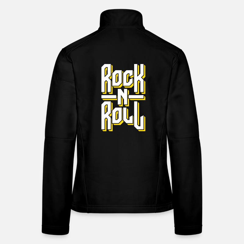 Mutiges Rock'n'Roll-Typografie-Design Frauen Softshelljacke