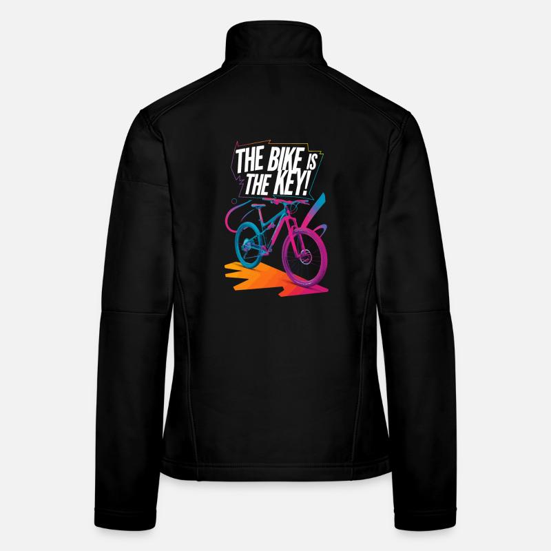 Conception vibrante de l’enthousiasme pour le vélo Veste en tissu softshell Femme