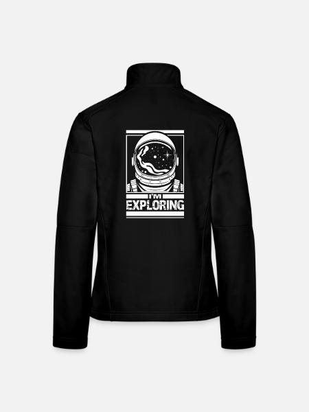 Ich bin auf Erkundungstour - Frauen Softshelljacke - Schwarz - Hinten