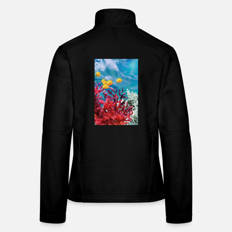 Lebendige Korallenriff Unterwasserwelt - Frauen Softshelljacke - Schwarz