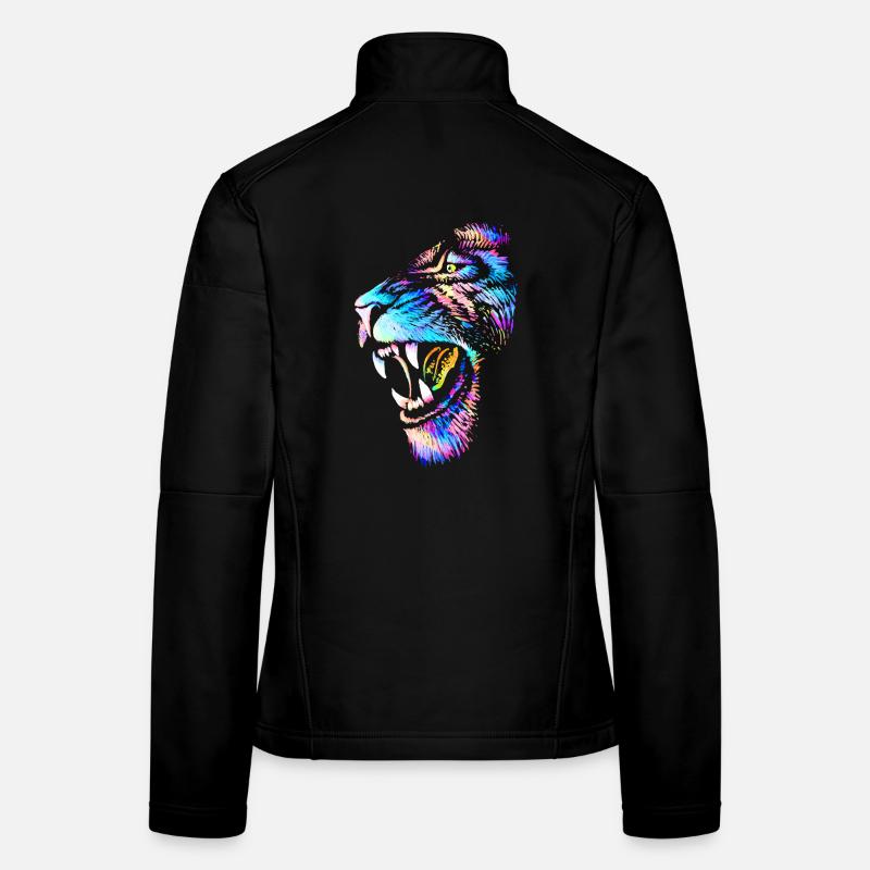 Löwe - Löwenkopf - Bunter Katzenkopf Wildkatze Frauen Softshelljacke