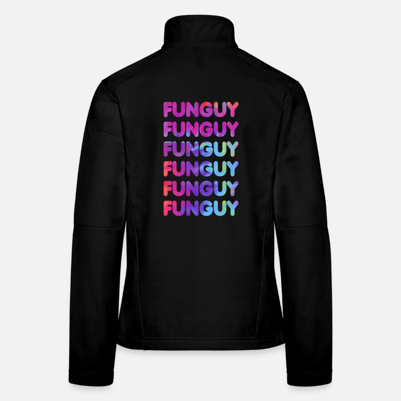 Colorful Funny Letters Heart Pattern - Women's Softshell Jacket - black