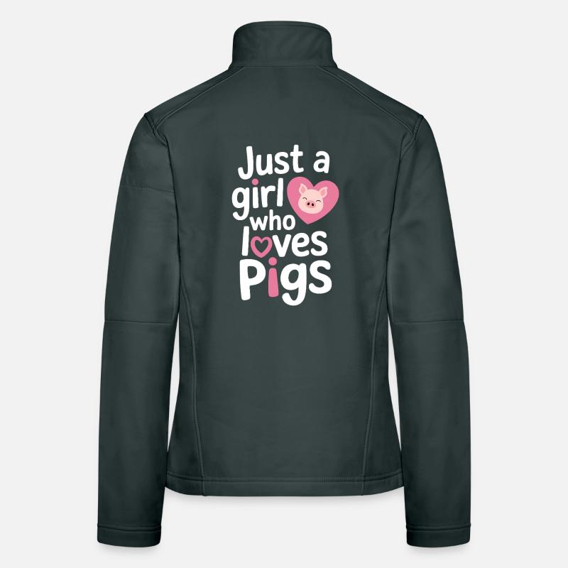 Nur ein Mädchen, das Schweine liebt Frauen Softshelljacke