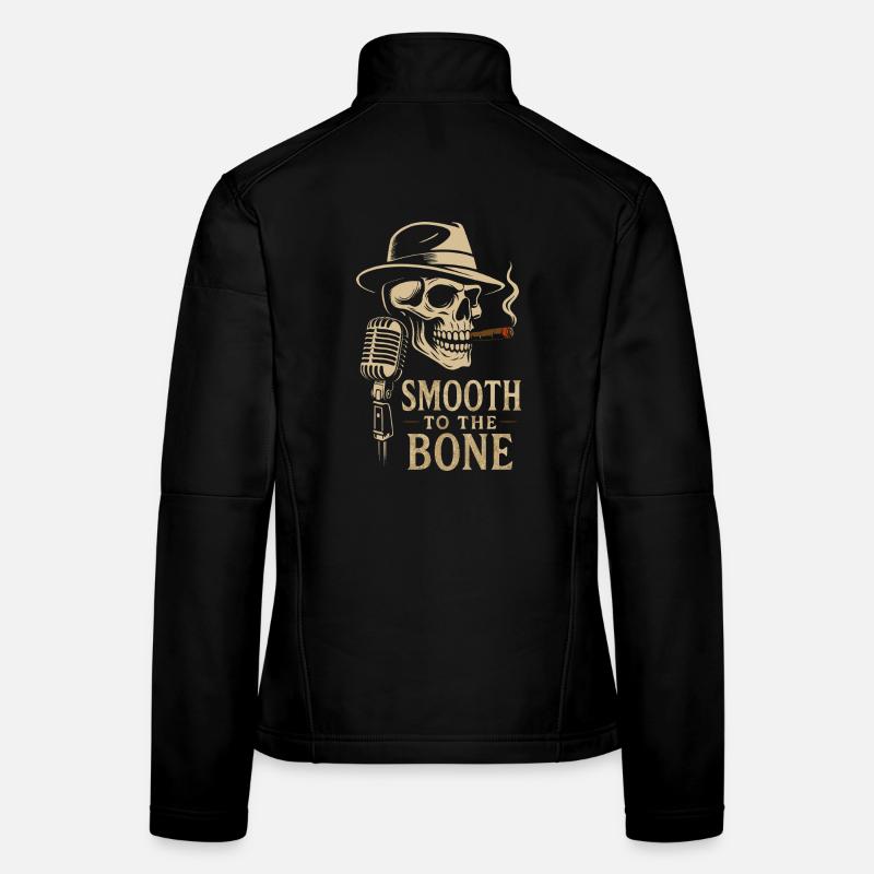 SMOOTH TO THE BONE: Skull Jazz Blues, Hat & C Women's Softshell Jacket