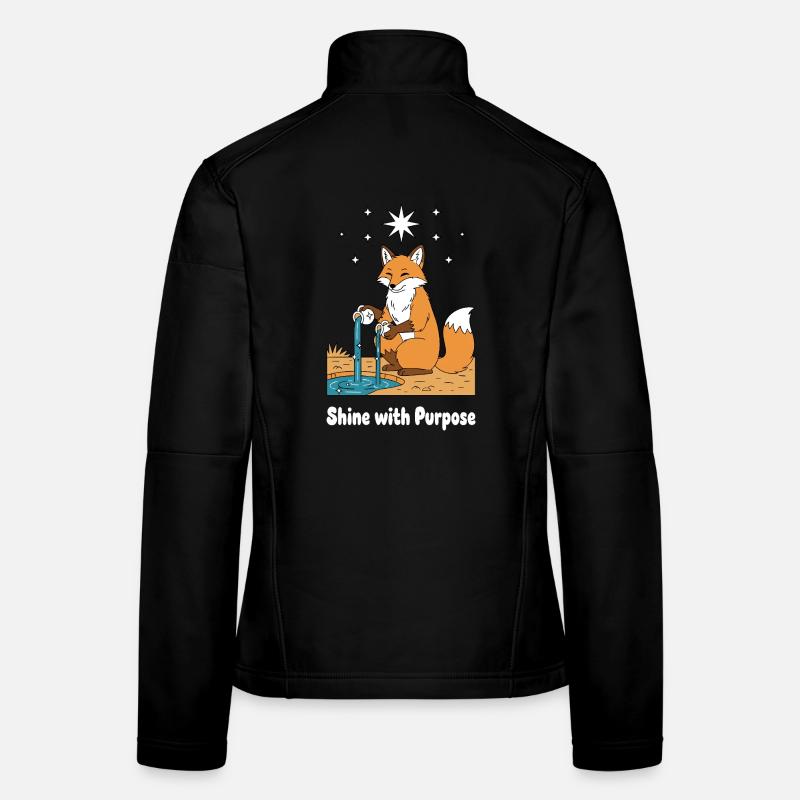 Fuchs leuchtet mit Sinn - Frauen Softshelljacke - Schwarz