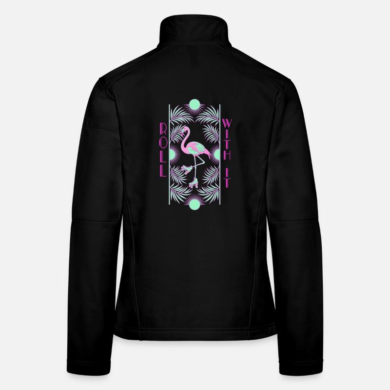 Roulez avec ça, flamant rose Veste en tissu softshell Femme