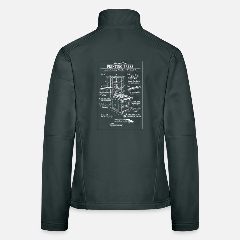 Classic Printing Press Blueprint Women's Softshell Jacket