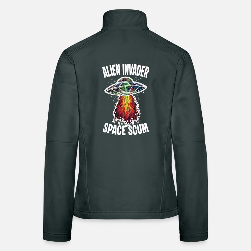 OVNI Alien Invader Space Scum Scribble Veste en tissu softshell Femme