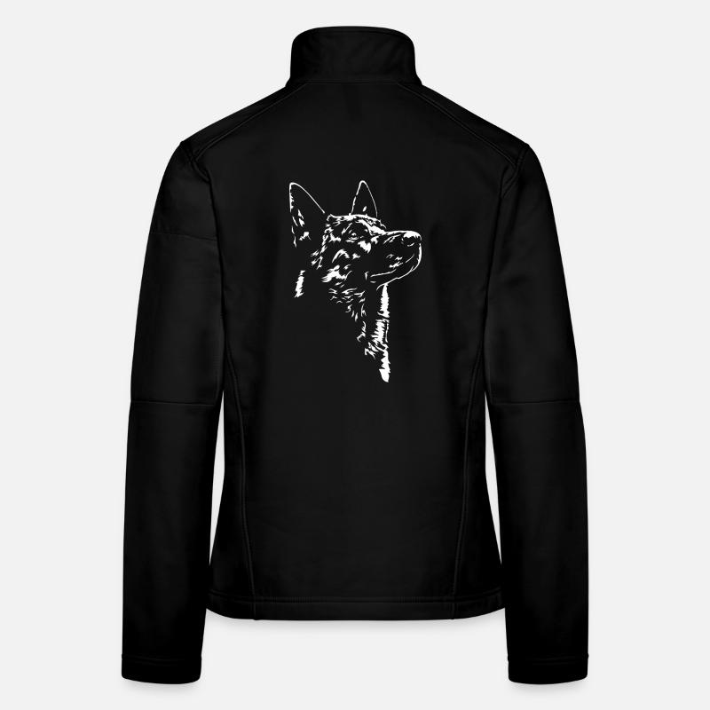 Hollandse Herder Silhouette de chien Wilsigns Veste en tissu softshell Femme