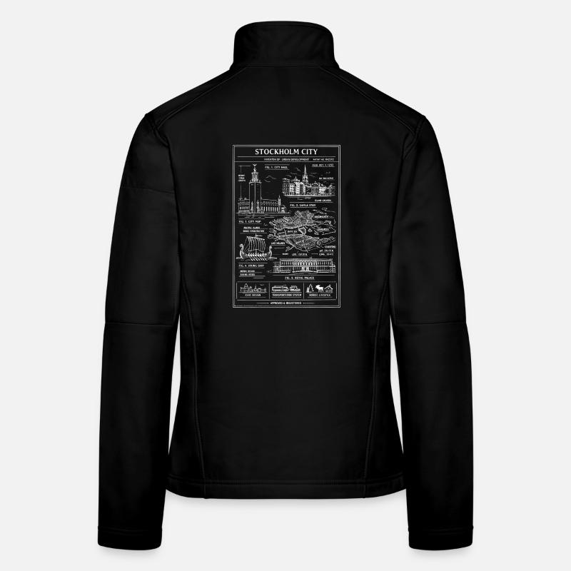 Plan directeur de la ville de Stockholm Veste en tissu softshell Femme