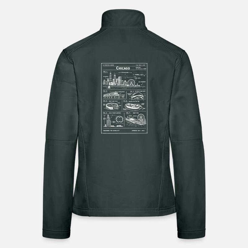 Silhouette du plan de Chicago Veste en tissu softshell Femme