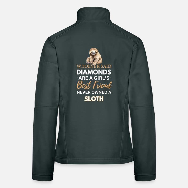 Sloth Friend - Cute Hanging Sloth Illustration Women's Softshell Jacket
