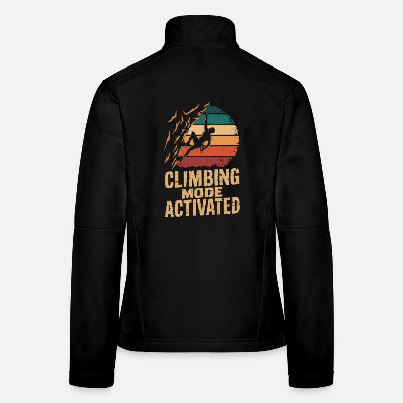  Climbing Mode Activated Klettern Boulder Retro Frauen Softshelljacke