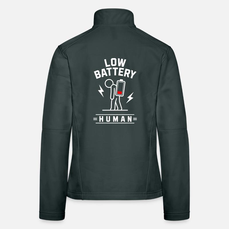 🪫LOW BATTERY HUMAN Frauen Softshelljacke