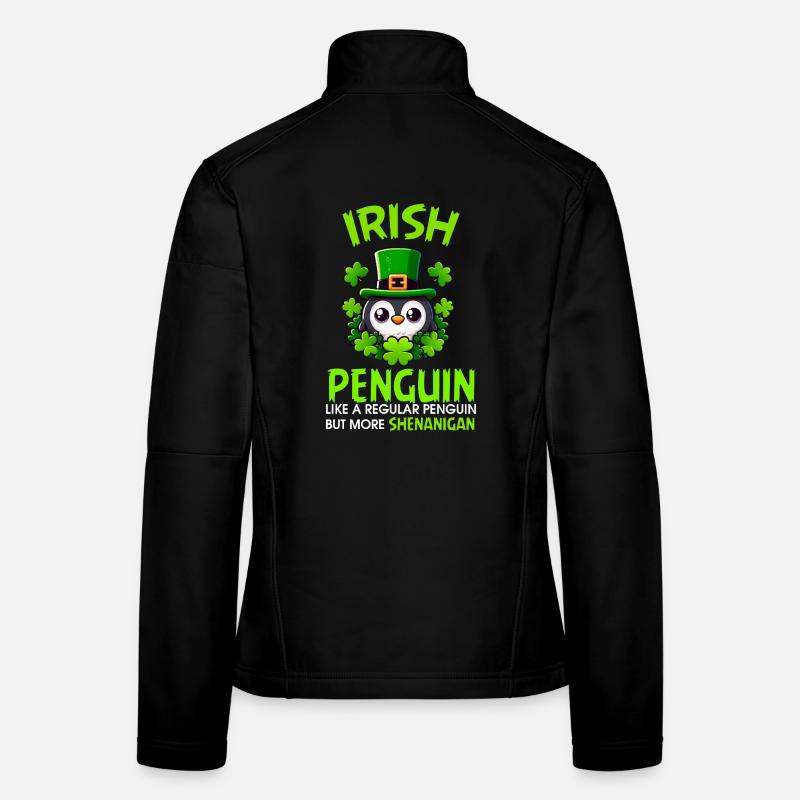 Leprechaun-Pinguin-Eskapaden Frauen Softshelljacke