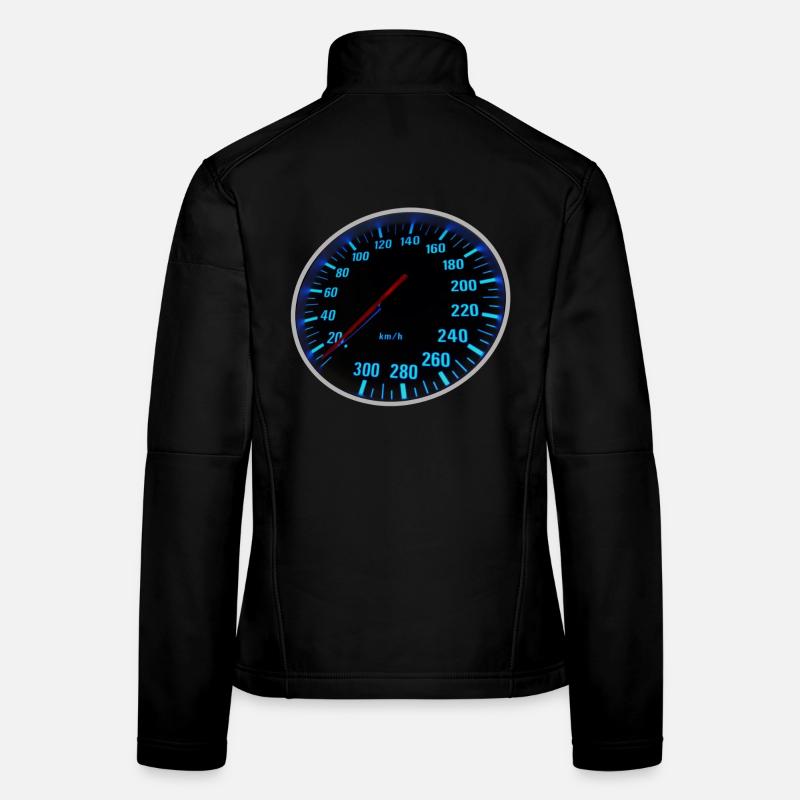 Blue Speedmeter - Tacho - Frauen Softshelljacke - Schwarz
