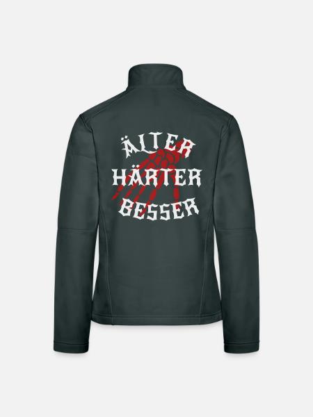 Älter, Härter, Besser - Frauen Softshelljacke - Dunkelgrau - Hinten