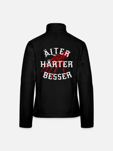 Älter, Härter, Besser - Frauen Softshelljacke - Schwarz - Hinten