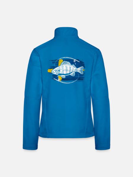 Sweden fishing perch - Women's Softshell Jacket - black - Back