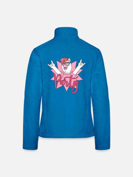 Party Einhorn  - Frauen Softshelljacke - Schwarz - Hinten