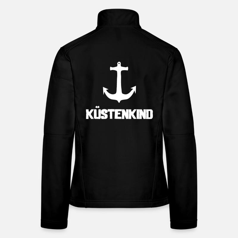 Küstenkind - Anker - Frauen Softshelljacke - Schwarz