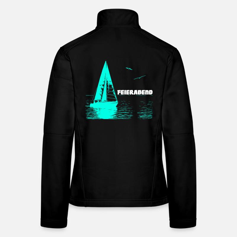 Feierabend Segelboot und 2 Möwen Frauen Softshelljacke