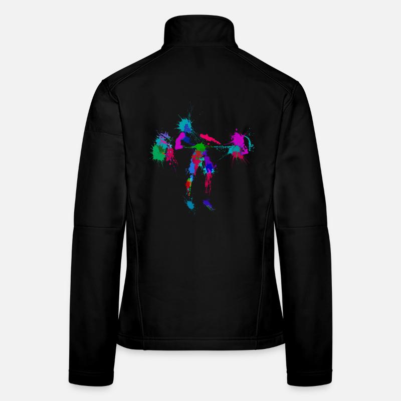 Weightlifter performing the snatch, splash effect Women's Softshell Jacket