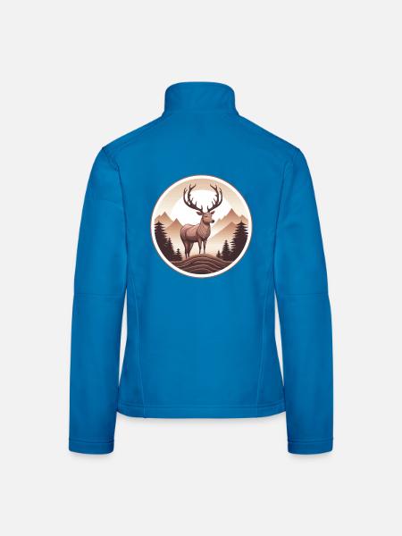 Deer Forest and Mountains - Women's Softshell Jacket - black - Back