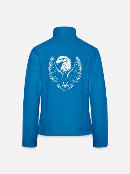 Adlerkopf mit breiten Flügeln - Frauen Softshelljacke - Schwarz - Hinten