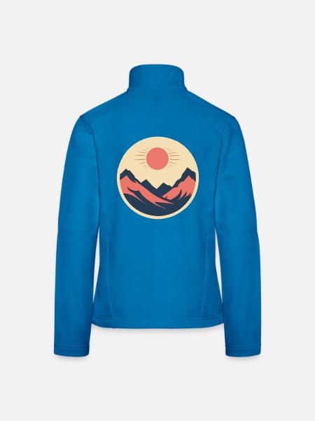 Berge im Sonnenschein - Frauen Softshelljacke - Schwarz - Hinten
