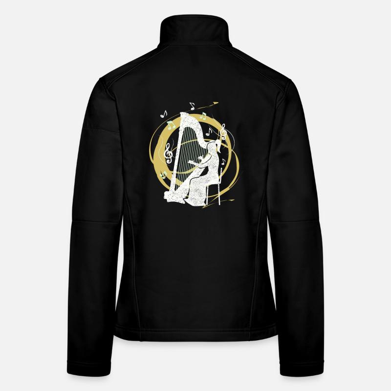 Harfenspielerin Harfe - Frauen Softshelljacke - Schwarz