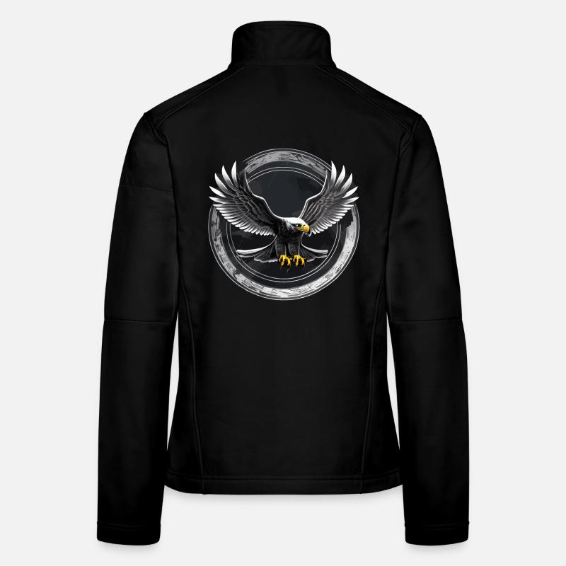 Adler Logo im Kreis - Frauen Softshelljacke - Schwarz