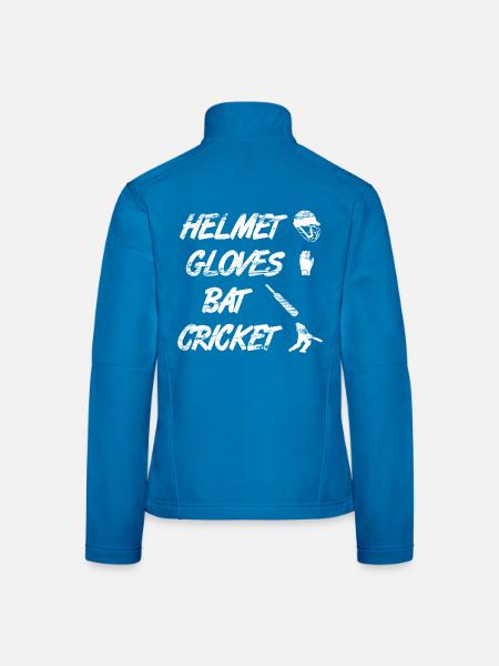 Helmet Gloves Bat Cricket - Women's Softshell Jacket - black - Back
